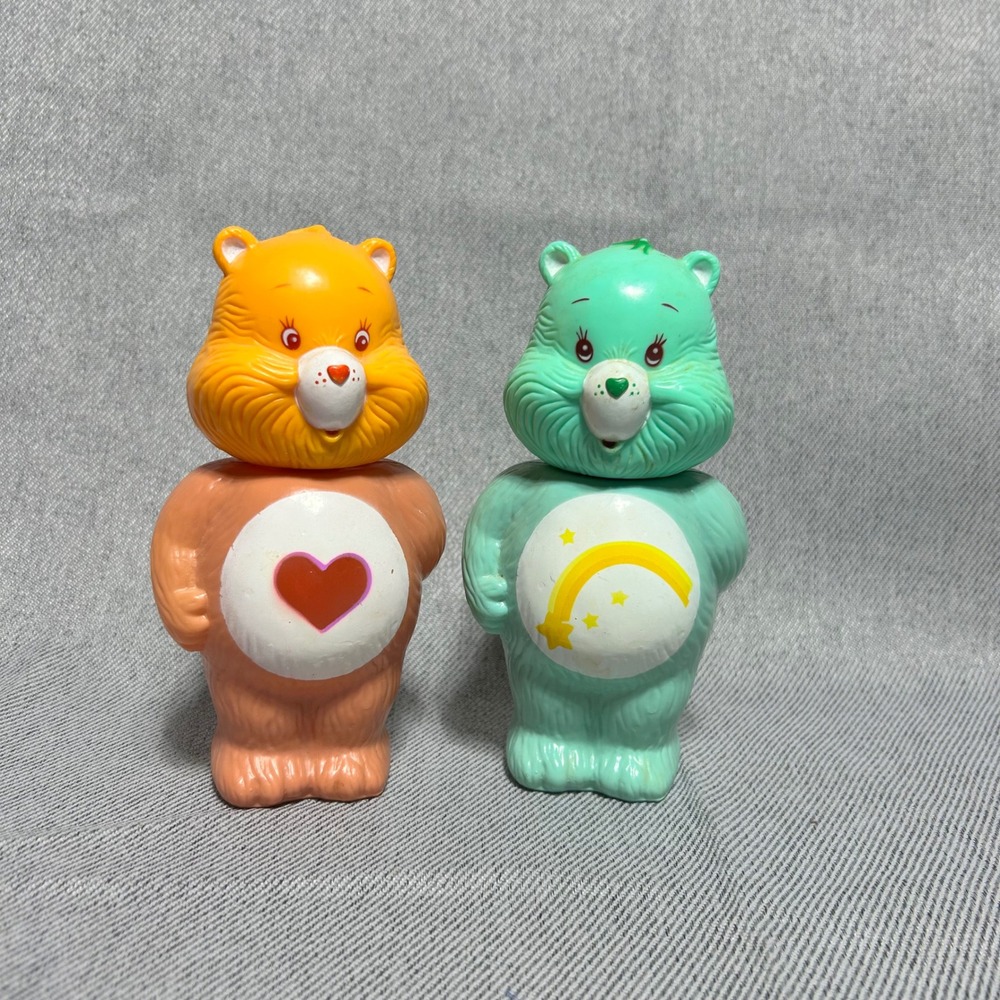 Care Bears Shampoo Bottles‎ Vintage 1984 Orange Green Love-A-Lot Wish Bear